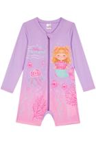 Macacão Bebê Menina Sereia Proteção Uv 50+ Kukiê Lilás