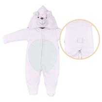 Macacão Bebê Menina Suedine Bordado Ursinha Upi Uli Macacão Bebê Menina Suedine Bordado Ursinha Upi Uli