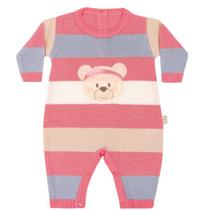 Macacão Bebê Menina Tricô Luxo