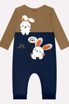 Macacão bebê menino coelhinhos kyly 1001486 Macacão bebê menino coelhinhos kyly 1001486