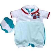 Macacão bebê menino com bonezinho - Duda Baby Shop