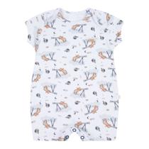 Macacão Bebê Menino Curto Branco Lunar - Hug Macacão Bebê Menino Curto Branco Lunar - Hug