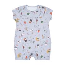 Macacão Bebê Menino Curto Cinza Escandinavo - Hug Macacão Bebê Menino Curto Cinza Escandinavo - Hug