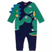 Macacão Bebê Menino Dinossauro kyly Cor:MarinhoTamanho:9-12 Macacão Bebê Menino Dinossauro kyly Cor:MarinhoTamanho:9-12