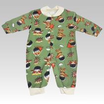 Macacão Bebê Menino Manga Longa Plush Pé Reverso Confortável Kadic 25