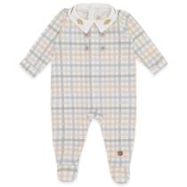 Macacão Bebê Menino Off White Xadrez Ovelha Mini &amp Co