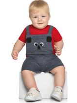 Macacão Bebê Menino Verão Cachorrinho - Rei Rex Macacão Bebê Menino Verão Cachorrinho - Rei Rex