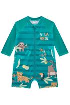 Macacão Bebê Menino Verde Proteção UV 50+ Floresta Luc.boo