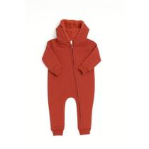 MACACÃO BEBE MOLETOM MODA TAM PMG Cor:Cinza MesclaTamanho:P