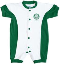 Macacão Bebê Palmeiras Branco Manga Curta - Torcida Baby Macacão Bebê Palmeiras Branco Manga Curta - Torcida Baby