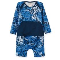 Macacão Bebê Praia/Piscina Menino Hibisco Proteção UV 50+ Pingo Lelê
