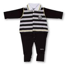 Macacão Bebê Santos Longo Listras Oficial Macacão Bebê Santos Longo Listras Oficial