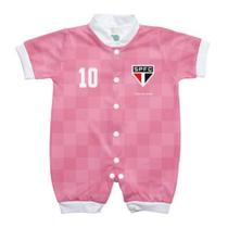 Macacão Bebê São Paulo Rosa Manga Curta - Torcida Baby Macacão Bebê São Paulo Rosa Manga Curta - Torcida Baby