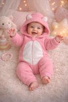 Macacão Bebê Soft Menino Menina Inverno Quentinho Capuz Zíper RN ao 3 Roupa de Frio Peluciado Macacão Bebê Soft Menino Menina Inverno Quentinho Capuz Zíper RN ao 3 Roupa de Frio Peluciado