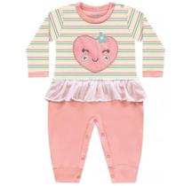 Macacão Bebê Suedine Feminino com babado REF:8735 - Kiko e Kika Macacão Bebê Suedine Feminino com babado REF:8735 - Kiko e Kika