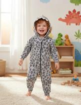 Macacão Bebe Tamanho M Menino Dino Alenice Inverno Macacão Bebe Tamanho M Menino Dino Alenice Inverno