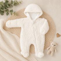 Macacão Bebê Ursinho Pelúcia Sherpa Inverno Quentinho Pele De Carneiro Menina Menino Macacão Bebê Ursinho Pelúcia Sherpa Inverno Quentinho Pele De Carneiro Menina Menino