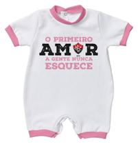 Macacão Bebê Vitória Primeiro Amor Rosa Oficial Macacão Bebê Vitória Primeiro Amor Rosa Oficial