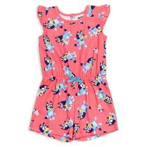 Macacão Bluey Polly Puppy para meninas, francês, terry, rosa 3T Macacão Bluey Polly Puppy para meninas, francês, terry, rosa 3T