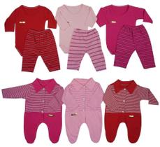 Macacão, Body e Calça Bebê Recém-nascido - Kit Com 9 Peças - Eve Baby