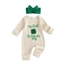 Macacão bordado Clover St Patricks Day Socutebabe Girl 0-6M Macacão bordado Clover St Patricks Day Socutebabe Girl 0-6M