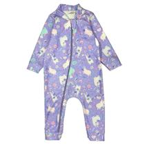 Macacão Boucle Peluciado Bebê Com Zíper Estampado Inverno