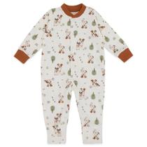 Macacão Cachorrinho Bebê Manga Longa Com Pés Reversíveis