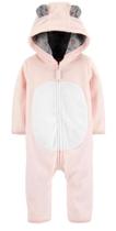 Macacão Carter's fleece rosa com capuz de orelhinhas 18m Macacão Carter's fleece rosa com capuz de orelhinhas 18m