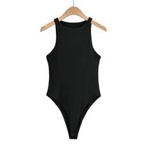 Macacão Casual Feminino Slim Fit, Macacão Sexy Para Praia, Romper Em Cor Sólida, Catsuit