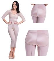 Macacão Cinta Pós Cirúrgica Lipoenxertia Enxertia Glúteo Moldado Bumbum Mole Lipoaspiração Pernas Braços Com Manga Alta 1642