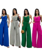 Macacão Cinza Longo Feminino De Luxo Macacão Cinza Longo Feminino De Luxo