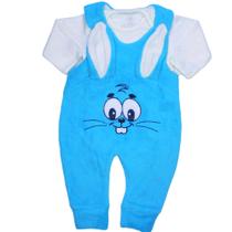 Macacão Coelho Bebê Jardineira Fantasia Bichinho