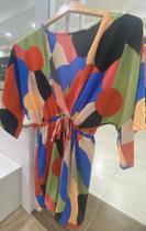 Macacao colorido - Taina - viscose - tamanho unico Macacao colorido - Taina - viscose - tamanho unico