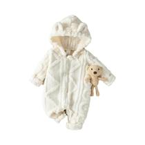 Macacão Com Capuz Para Bebê Recém-Nascido Meninos E Meninas Outono Inverno Quente Manga Longa Body