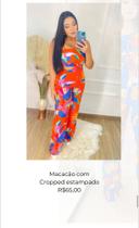 Macacão com croped estampado