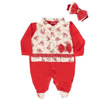 Macacão com Faixa de Cabelo Dudinha Vermelha 02 Peças Macacão com Faixa de Cabelo Dudinha Vermelha 02 Peças