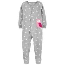 Macacão com pé fleece carter's - coruja cinza - menina - 100% poliéster microfleece Macacão com pé fleece carter's - coruja cinza - menina - 100% poliéster microfleece