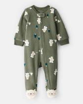 Macacão com pé fleece carter's monstrinho menino - 100% poliéster microfleece Macacão com pé fleece carter's monstrinho menino - 100% poliéster microfleece