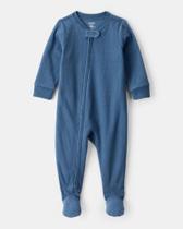 Macacão com Pé Fleece Carter's para Menino - Azul - Confortável e Estiloso Macacão com Pé Fleece Carter's para Menino - Azul - Confortável e Estiloso