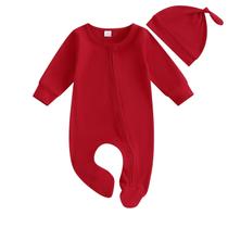 Macacão com pés Ayalinggo, recém-nascido, vermelho, 0-3 meses ou mais, chapéu Macacão com pés Ayalinggo, recém-nascido, vermelho, 0-3 meses ou mais, chapéu