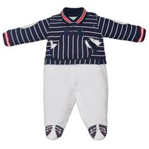 Macacão Com Pézinho Bebê Menino Algodão Estampado Upi Uli