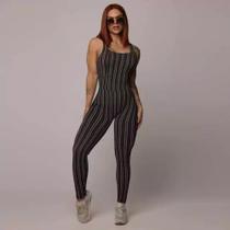 Macacão confort comum jacquard crochet coffee