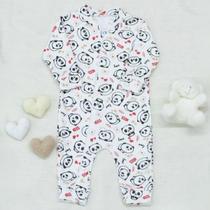 Macacão Confortável de Bebê Ribana com Zíper para Dias Divertidos Panda Macacão Confortável de Bebê Ribana com Zíper para Dias Divertidos Panda