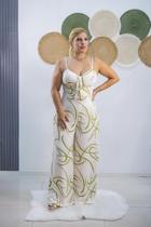 Macacão Crepe Amarração - Off- White Estampado - Luana