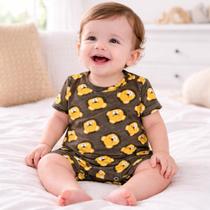 Macacão Curto Bebê Estampado Conforto Verão Tamanho:GEstampa:Leão Macacão Curto Bebê Estampado Conforto Verão Tamanho:GEstampa:Leão