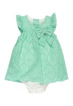 Macacão Curto Bebê Feminio Verde Anjos Baby