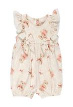 Macacão Curto Bebê Menina Bege Anjos Baby