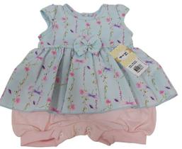 Macacão Curto Bebê Menina Chuquinha Verão Enxoval Ref 2854 Macacão Curto Bebê Menina Chuquinha Verão Enxoval Ref 2854