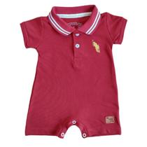 Macacão Curto Bebê Menino Romper com um lindo Bordado Luxo