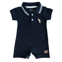 Macacão Curto Bebê Menino Romper com um lindo Bordado Luxo